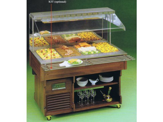 Vetrina calda Isola Murale 4 M Bain-Marie